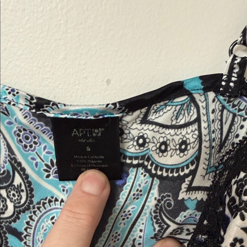 Apt. 9 Blue and Black Paisley Chemise - Picture 2 of 2